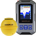 Portable Fish Finder Large HD Display Wireless Fish Finder, Fish Finders & Depth Finders for Boats with 147 Feet Depth Detection Sensor, Rechargeable Castable Fish Finder Display Fish, Temp, Depth