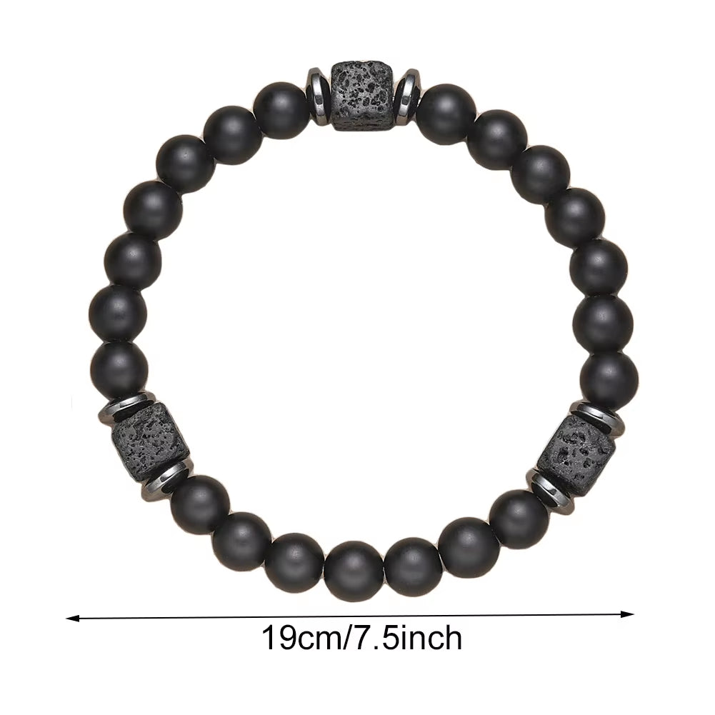 Fathers Day Gifts Stretch Bracelet Natural Stone Beaded Bracelet Lava Rock Bracelet Birthday Fathers Day Christmas Gifts for Men