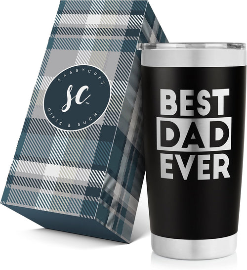Best Dad Ever Tumbler - Travel Coffee Travel Mug, 20 Oz - Fathers Day Coffee Cup, Cool Gifts for Dad, Insulated Tumbler